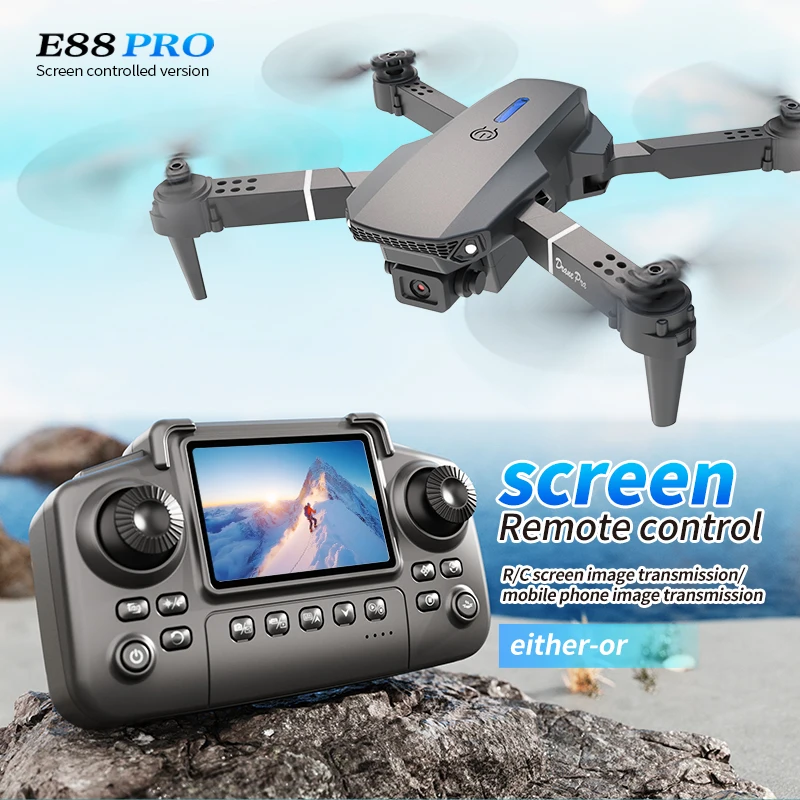 Rc Helicopter Electric - Professional E88 PRO Drone with Screen