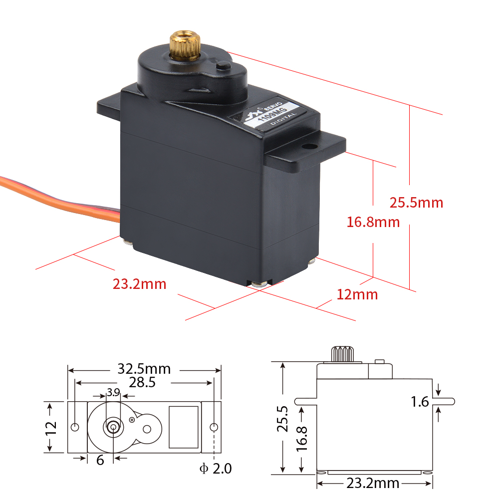 1/2/4 PCS JX Servo PDI-1109MG  - Rc Helicopter Motor ulasan dan harga